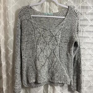 Grey crochet sweater